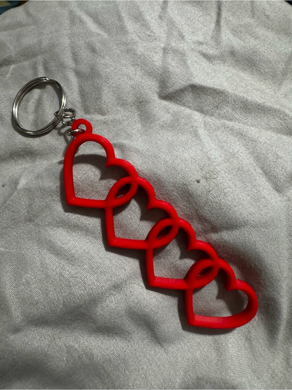 Red Heart Link Keychain - Women's Accessories